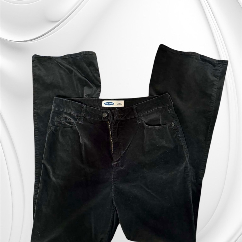 Old Navy Women's Black Velvet Straight Leg Jeans